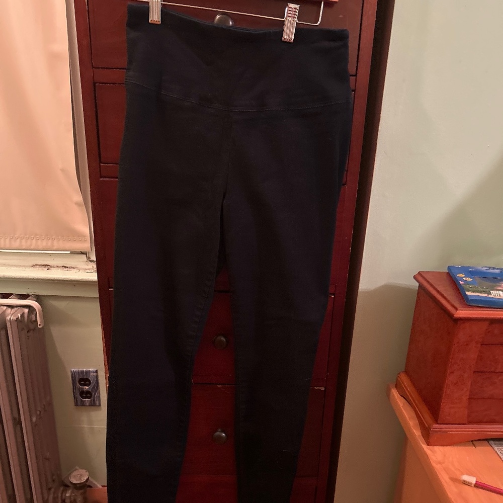 Dark wash denim leggings